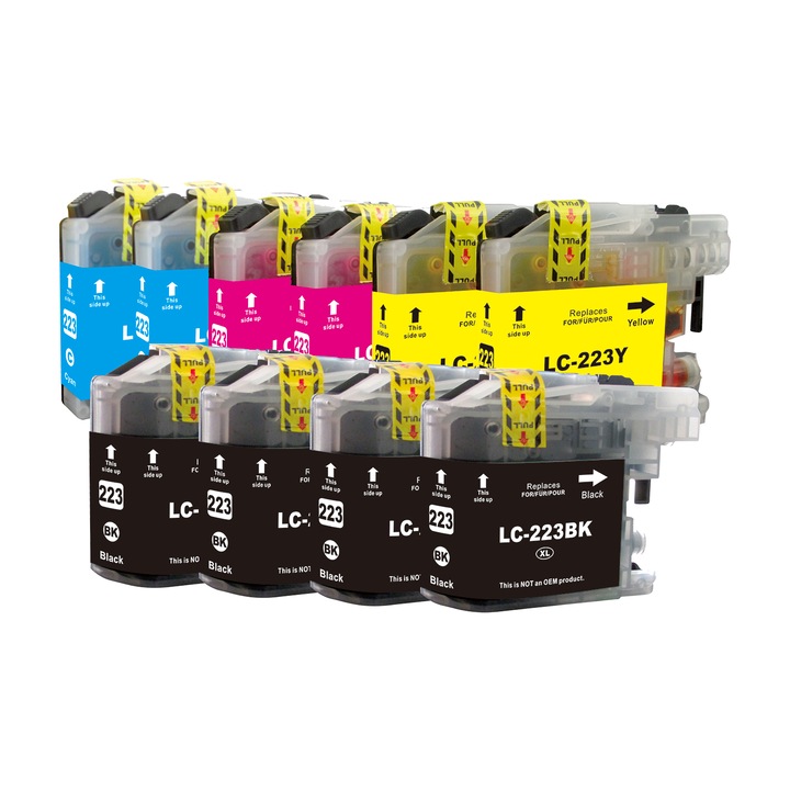 Set 10 cartuse compatibile de cerneala LC-223XL LC223XL (negru, cyan, galben, magenta), 140 ml, pentru BROTHER DCP J4120DW DCP J562DW MFC J4420DW MFC J4620DW MFC J4625DW MFC J480DW MFC J5320DW MFC J5620DW MFC J5625DW J562DW J5720DW J680DW J880DW