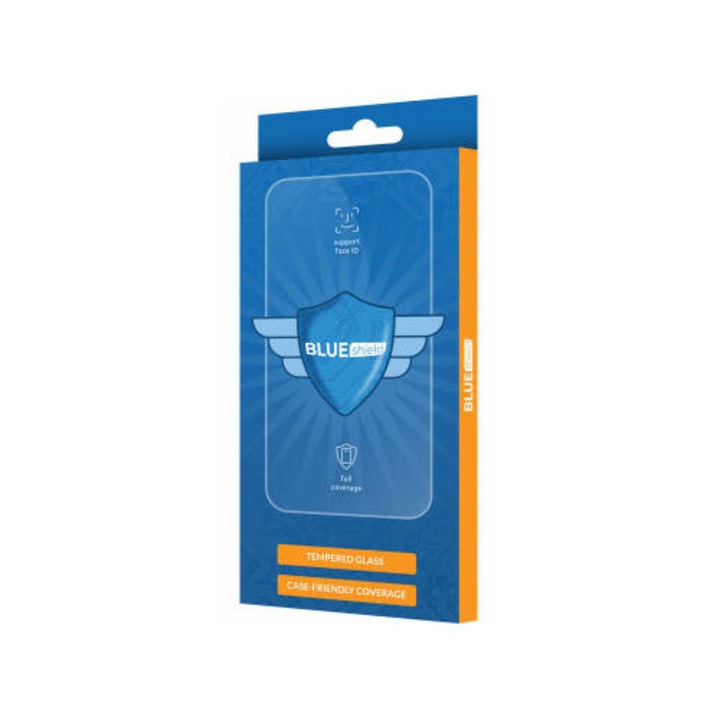 Протектор за екран Blue Shield за Xiaomi Xiaomi Redmi A5 4G (регионален) / Poco C75 5G / C75 / Redmi 14C, закалено стъкло, пълно лепене, подходящ за калъф, черен