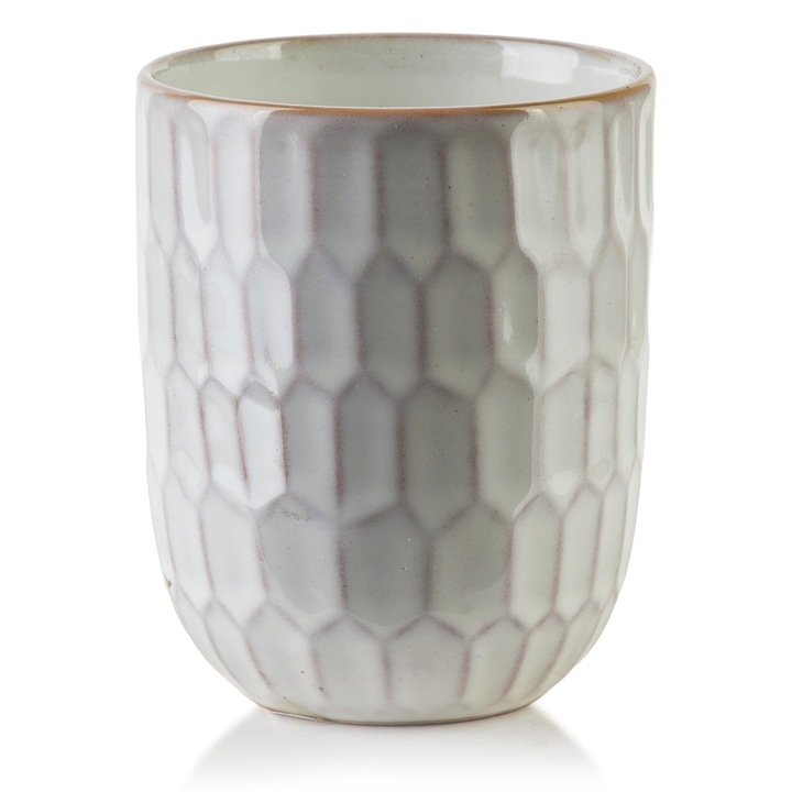Cana fara usa BASIC NATURE, ceramica, design minimalist, culoare naturala, 300ml, 8x6x10cm