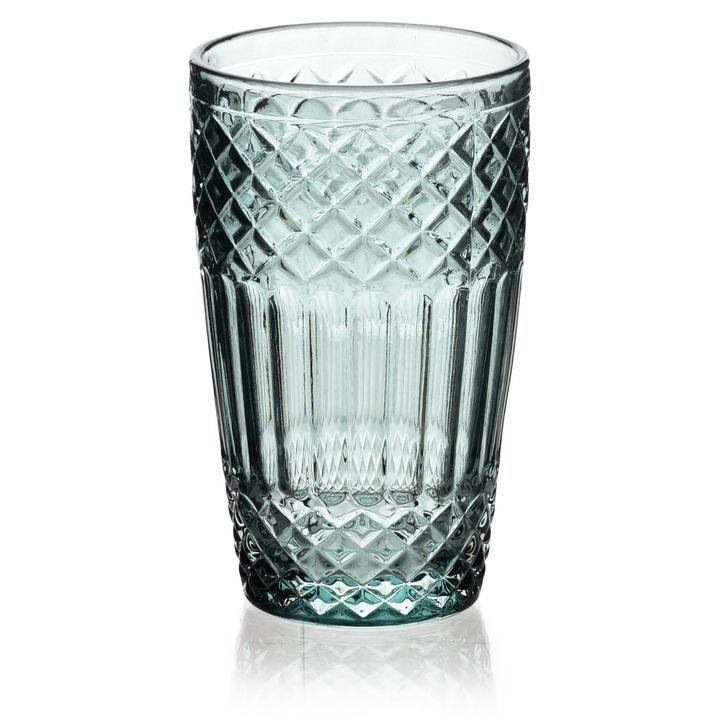 Set 4 pahare ELLA GREEN, 370ml, verde, 8x6x12cm, Mondex