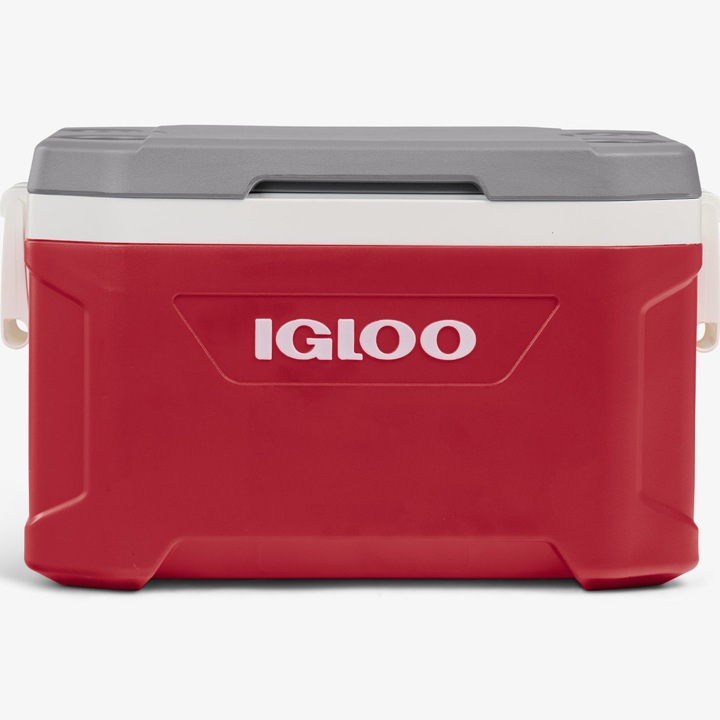 Хладилна кутия Igloo 52 QT, Пасивна, С дръжки, 49 литра, Червен