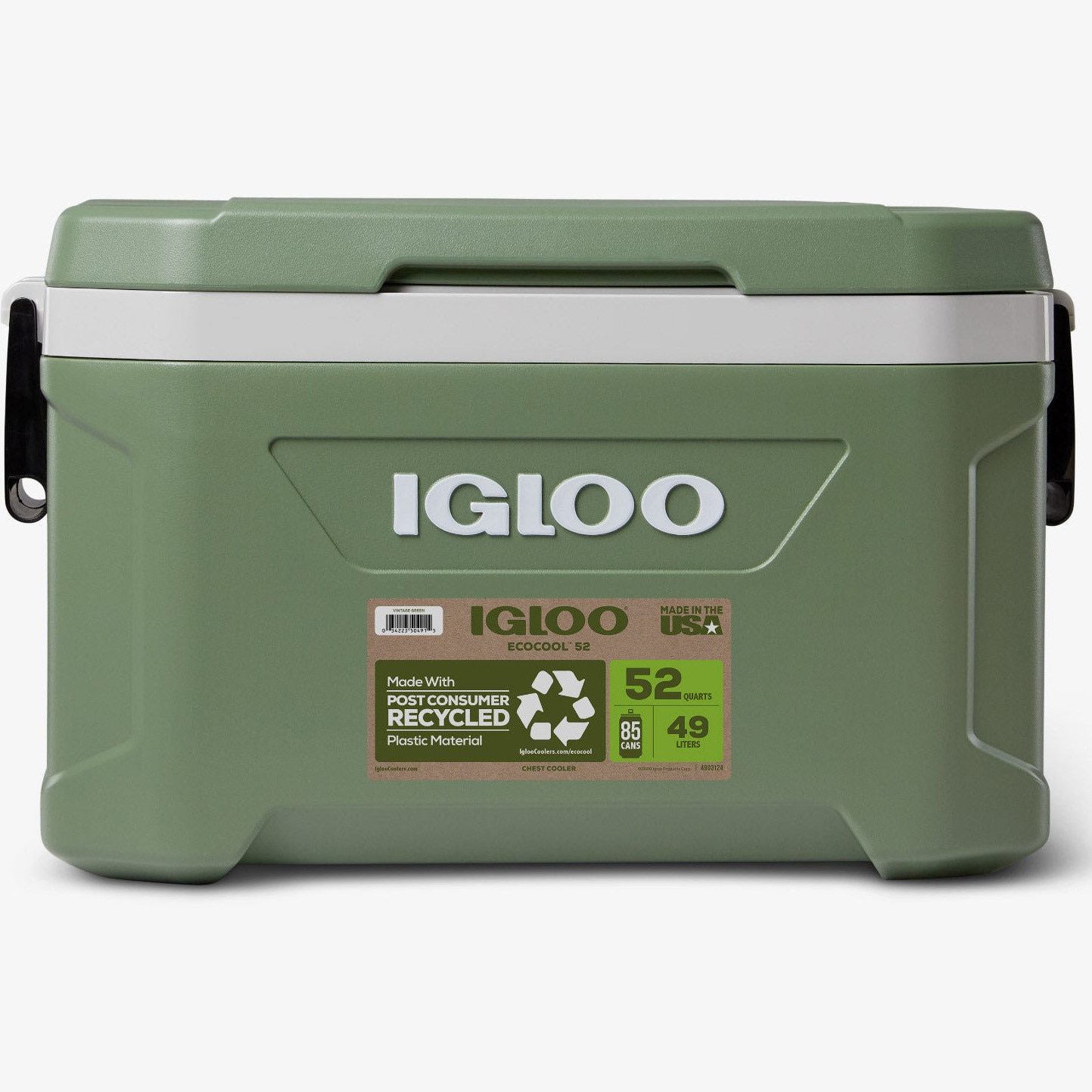 Lada frigorifica pasiva Igloo 52 QT cu manere, 49 litri, verde