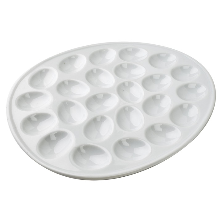 Tava pentru oua Mondex Basic, portelan, 24 locuri, 35x28cm, ovala