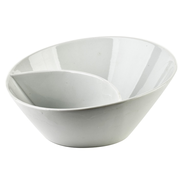 Bol asimetric BASIC, Mondex, 20,5x20,5x9,5(6) cm, portelan, pentru salate si deserturi