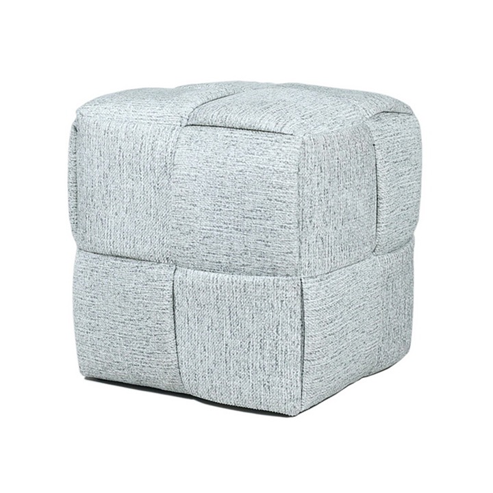 Puf cubic Mondex, 42,5x42,5x43cm, design minimalist, albastru