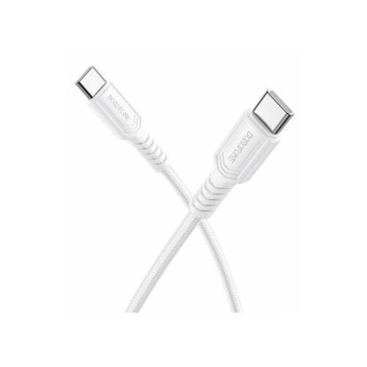 Cablu Date si Incarcare Borofone USB-C - USB-C BX116 Certain 60W 1m Alb