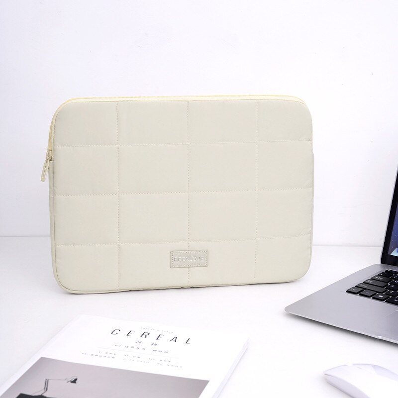 Geanta laptop bej 14 inch poliester impermeabila