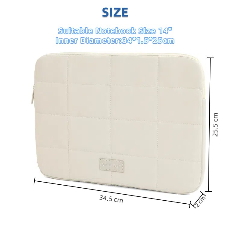 Geanta laptop bej 14 inch poliester impermeabila