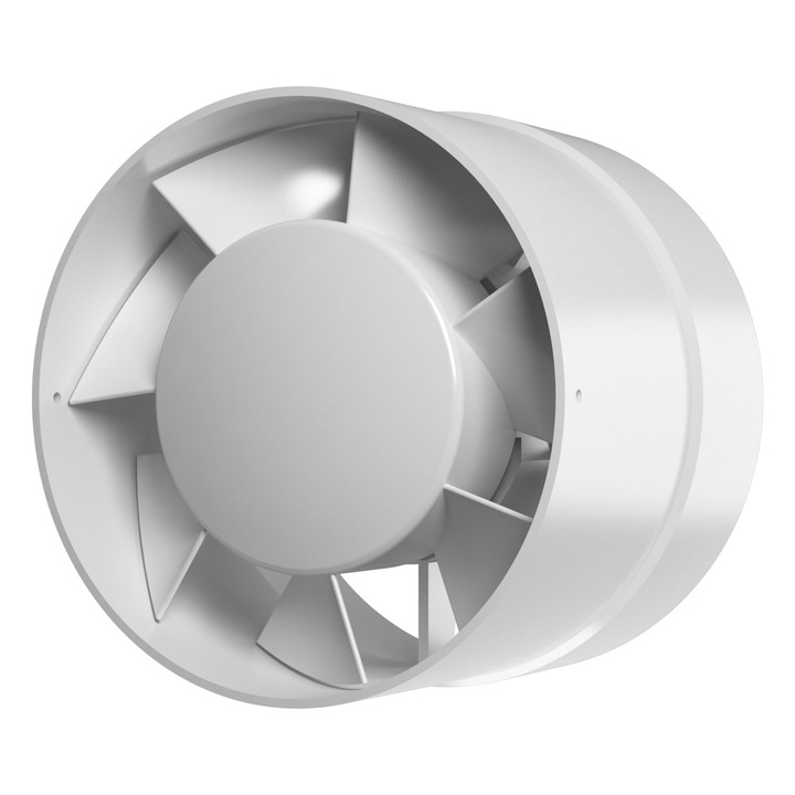 VentEurope WAY100 csőventilátor, 100 mm átmérő, 107 mc/h áramlási sebesség, 14W, IP24, csendes, gazdaságos, fehér