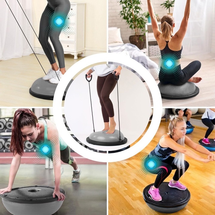 Фитнес топка, Praetorians, балансираща платформа, сив цвят, стандартен размер