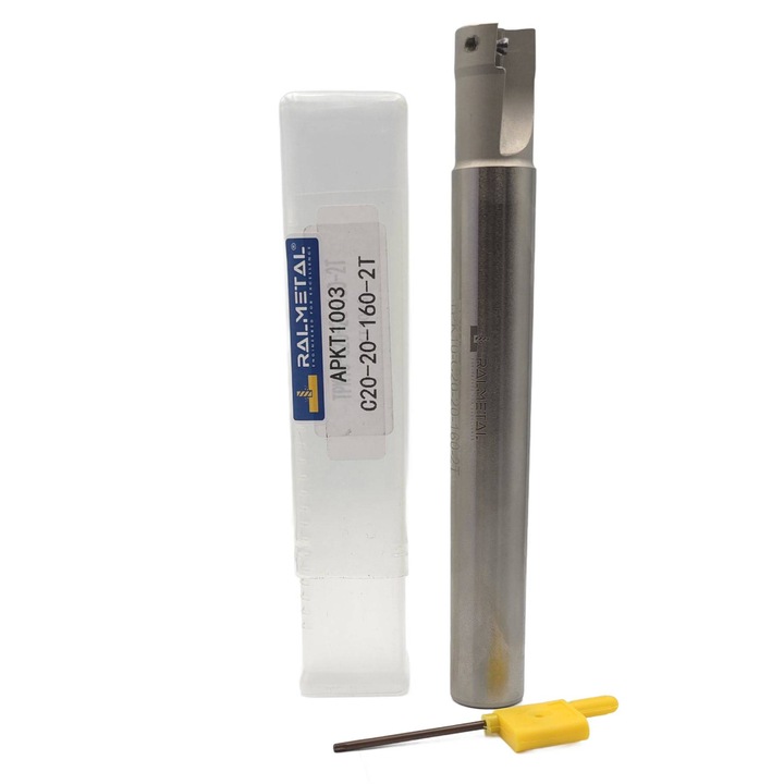 Cap de frezare Trzpieniowa Ralmetal D20xL160mm 2T, pentru placi APKT, fara racire interna