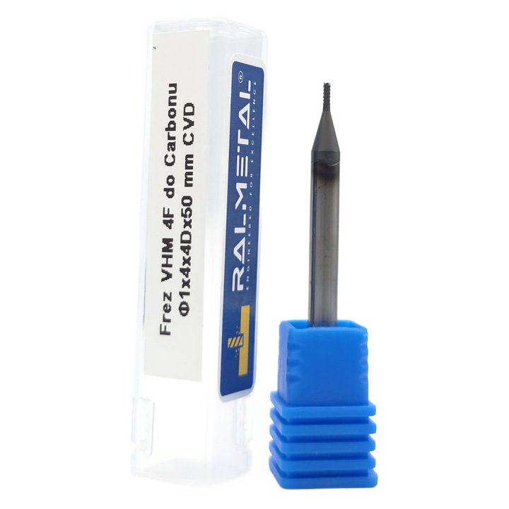 Frez palcowy Ralmetal 1x4x4D x 50 mm, pentru compozite, cu strat de diamant