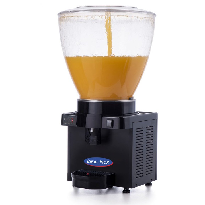 Dozator limonada sucuri fara particule 1 cuva 40 l Ideal Inox carcasa neagra termostat digital