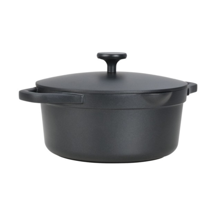 Oala Home Art, ceramica, 24cm, antiderapanta, negru