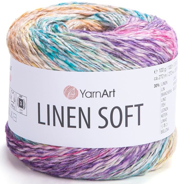 Fir YarnArt Linen Soft, 100 g, multicolor, 272 m, in, bumbac, viscoza, pentru bluze si rochii de vara