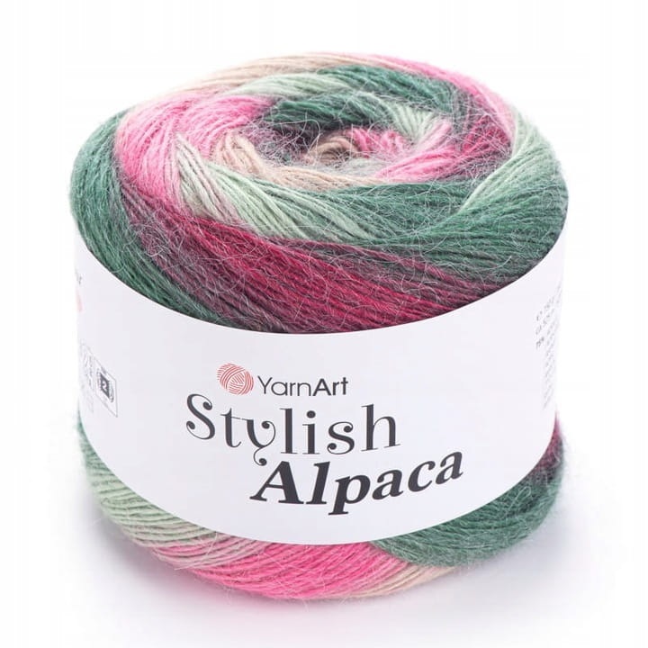 Garn Papatya Stylish Alpaca 150gr, 75% acril, 25% alpaca, multicolor, 525mt