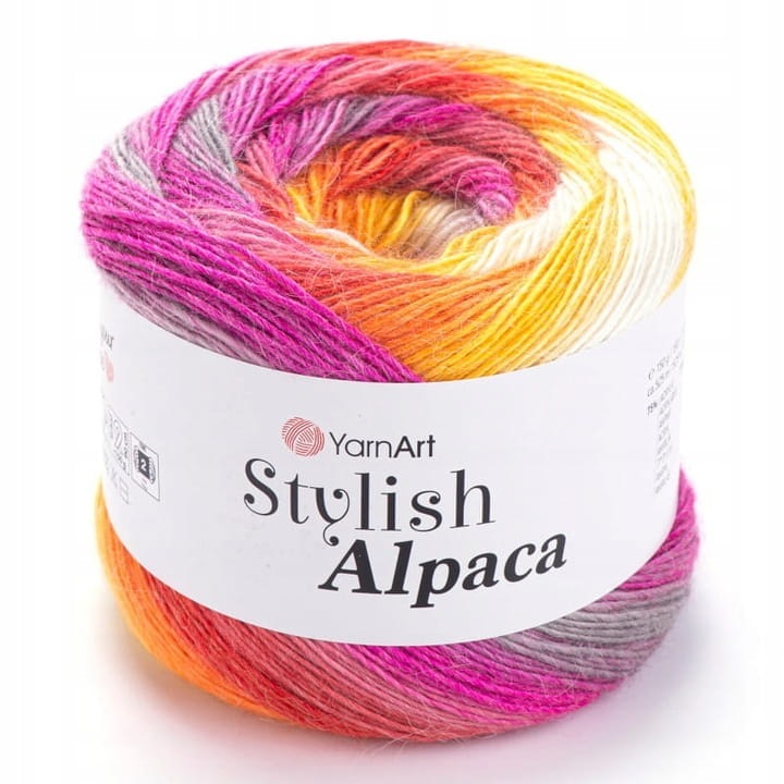 Garn Papatya Stylish Alpaca 150gr, 75% acril, 25% alpaca, multicolor, 525mt