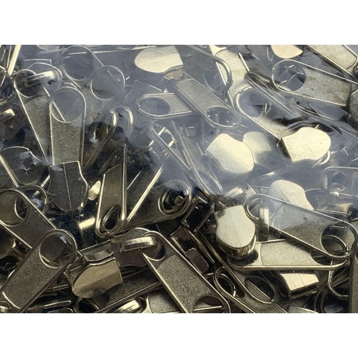 Suwak metalic 5mm cu ozdobna przywieszka, set 100 bucati, auriu