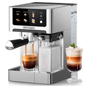 Iceagle Espresso Filtermachine, 1350 W, Roestvrijstalen Espressomachine Koffiezetapparaat Melkopschuimer