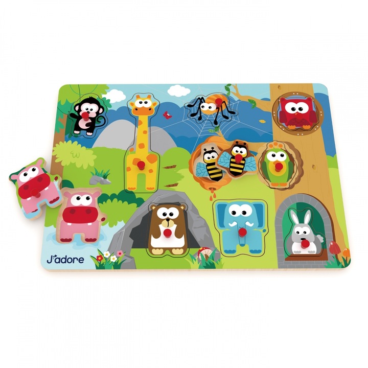 Puzzle din lemn, J′adore, Animale