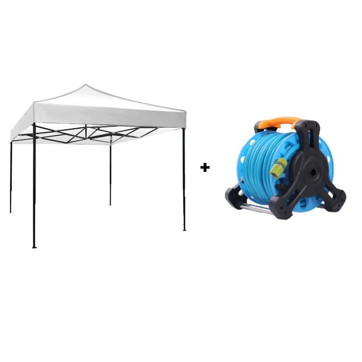 Set Gradina Premium AT PERFORMANCE®, Furtun Retractabil 20m + Cort Pavilion 3x3m – Echipare Completa pentru Confort in Aer Liber