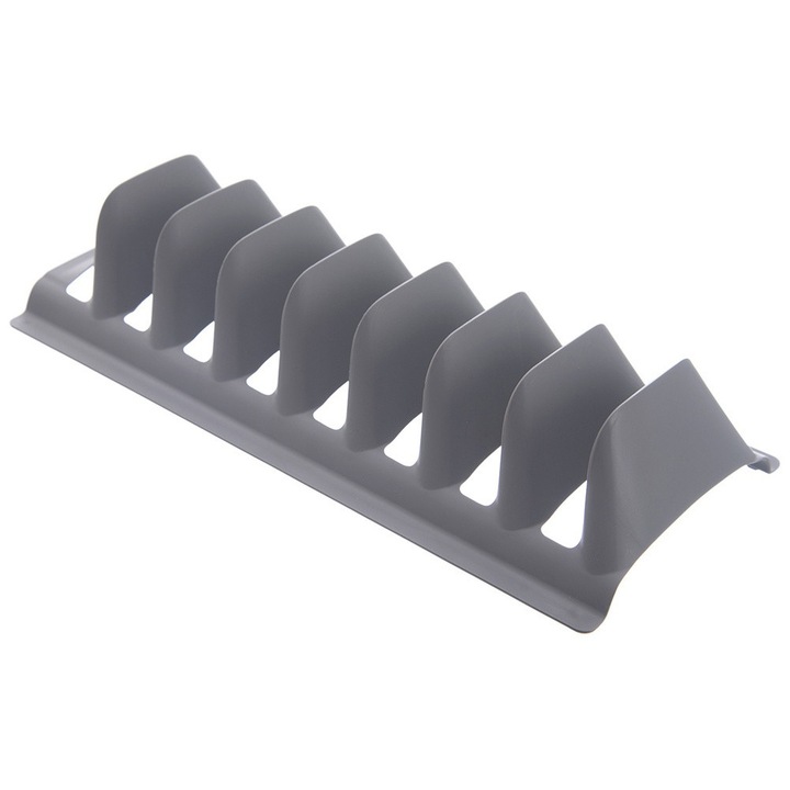 Suport Pentru Capace Si Farfurii, Orion, 29.5x13.5x6 cm, Usor Si Rezistent, Potrivit Pentru Spalarea In Masina De Spalat Vase, Gri, Posibilitate De Depozitare Verticala, Stil Clasic