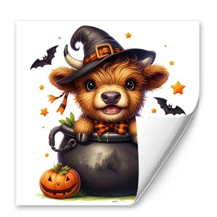Dekorációs matrica Feicaeesa®, Halloween elemek, ökör, Öntapadós, Ablak, 30x30cm