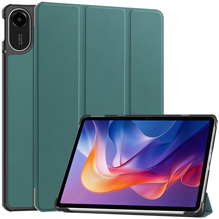 Husa tableta pentru, Xiaomi Redmi Pad2 11" (2025), auto functie sleep/wake tip stand，Verde inchis