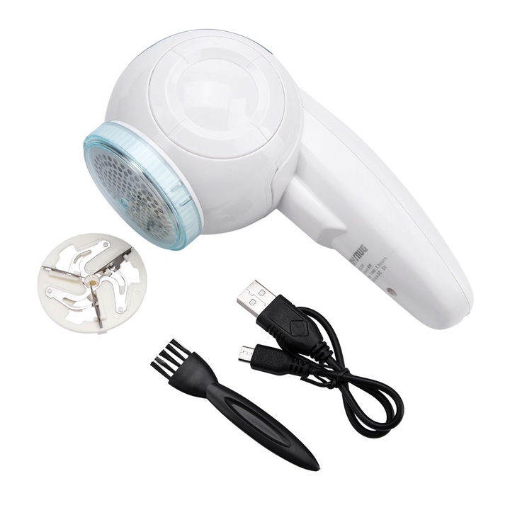 Aparat electric de indepartat scame, incarcare USB, pentru haine, dimensiuni mici