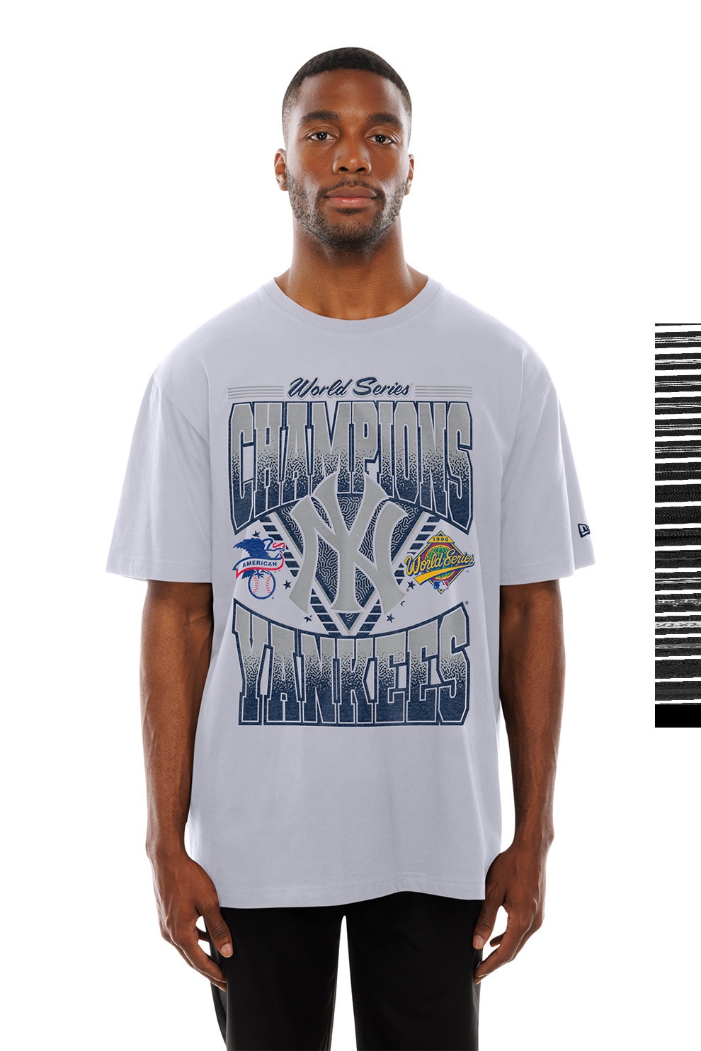 New Era, Tricou New York Yankees World Series Champions, Alb, Gri cenusiu, Bleumarin, M