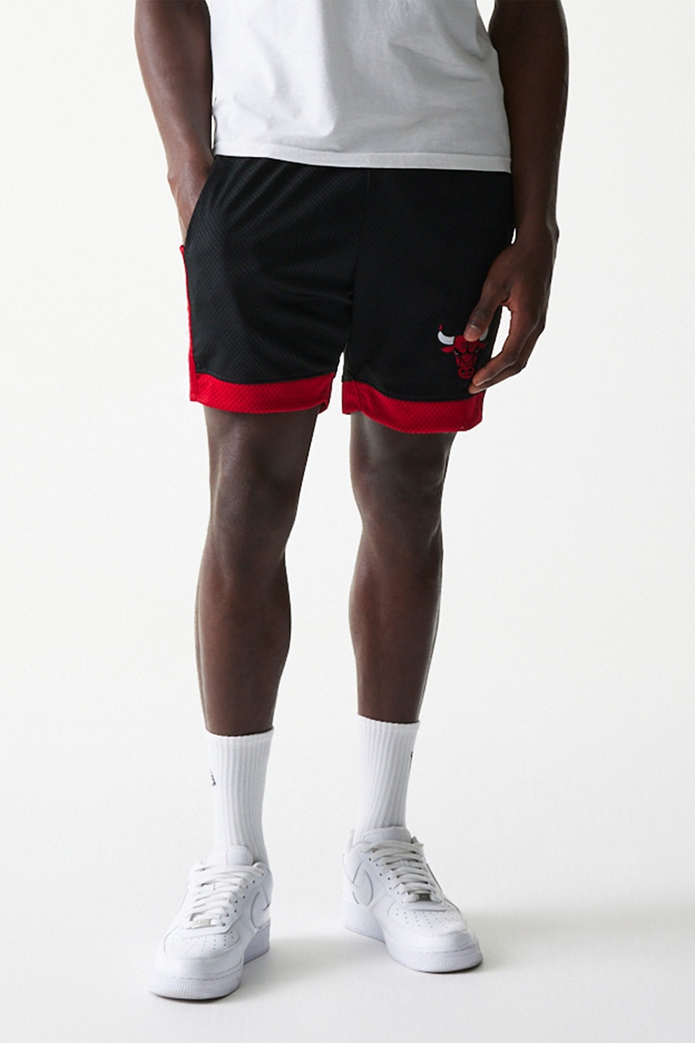 New Era, Pantaloni scurti Chicago Bulls NBA, Rosu, Negru, L