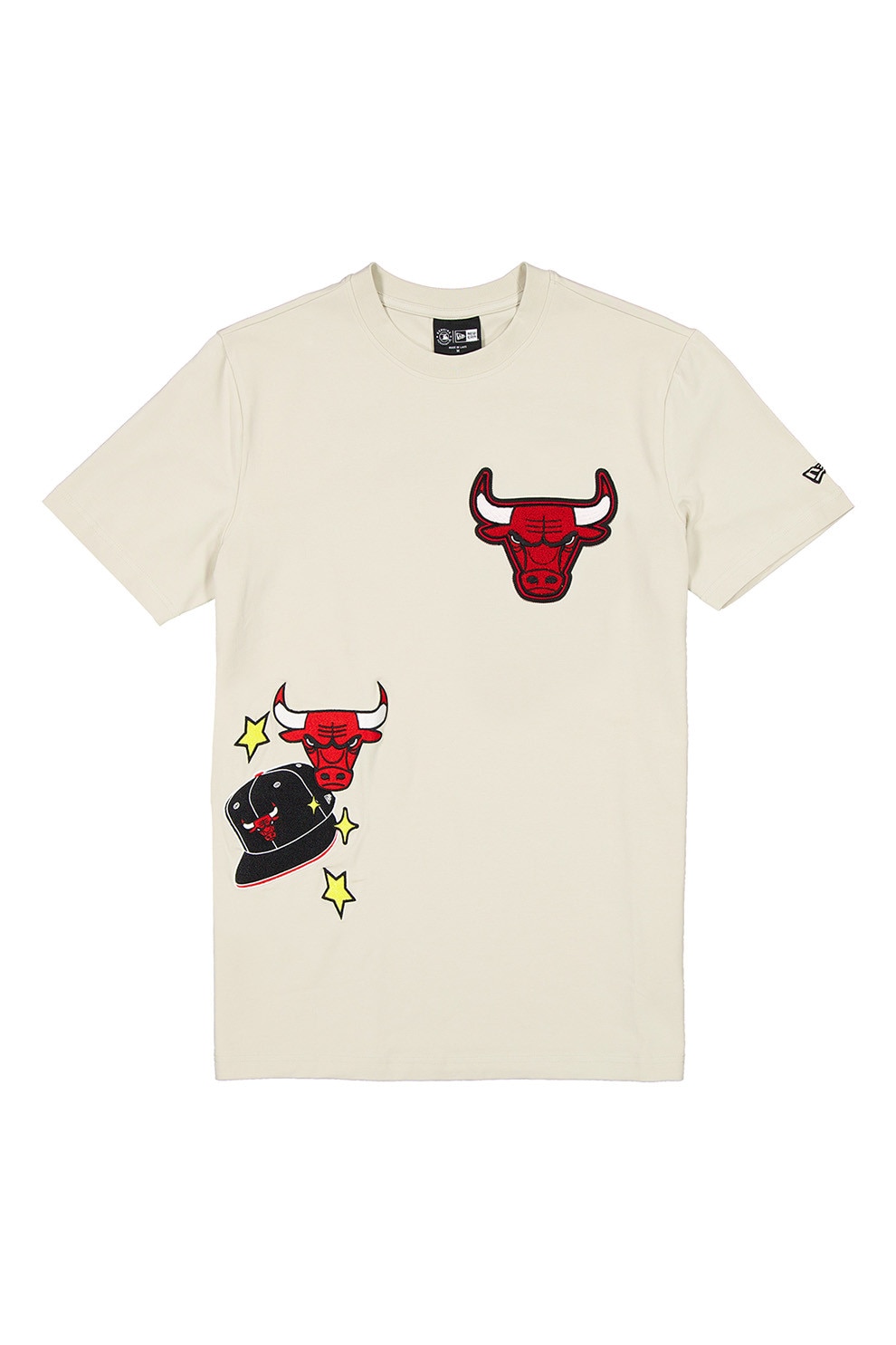 New Era, Tricou din bumbac Chicago Bulls, Rosu, Negru, Bej deschis, M
