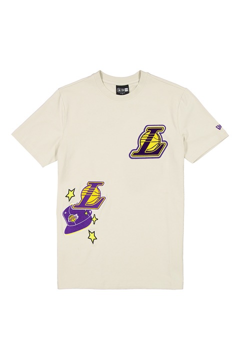 New Era, Памучна тениска Los Angeles Lakers, Жълт/Виолетов/Светло бежово