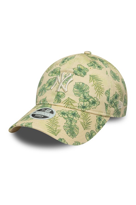 New Era, Sapca din bumbac cu model frunza, Verde/Bej, 56-62 CM