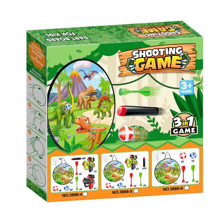 Играчка за пясък с динозавърски стрелички, с 2 изстрелвателни устройства, безопасна, развива координацията между ръцете и очите на децата.
