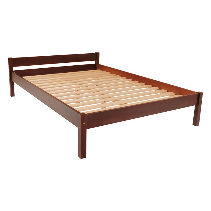 Pat matrimonial Sally, Transilvan, Lemn Masiv, Model 2/1, 120x200 cm, Cires