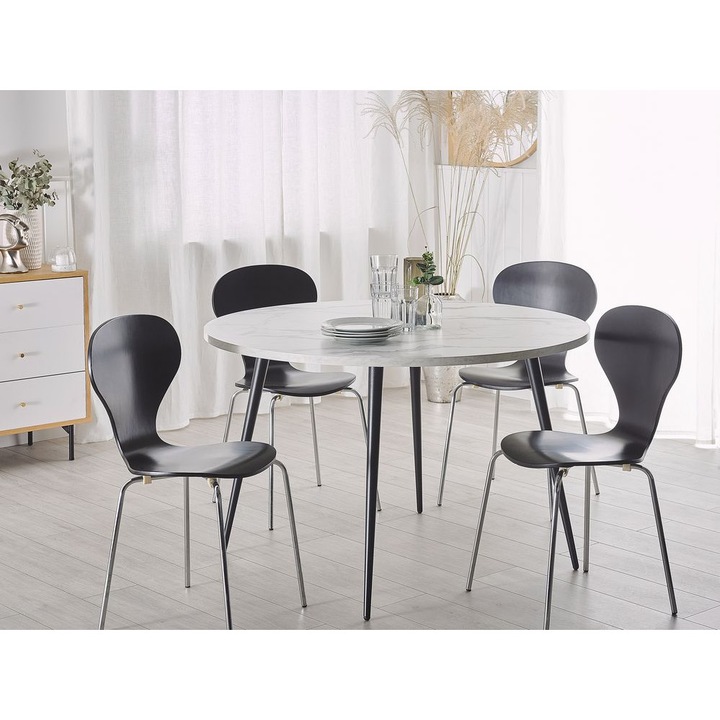 Masa de dining Odeon Alb 120 cm 120 cm