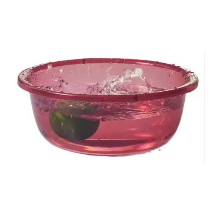 Lighean multifunctional, plastic, transparent, 23*17 cm, Rosu