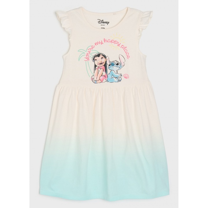 Rochie bumbac pentru fete, Lilo & Stitch Happy Place 31590, Bej