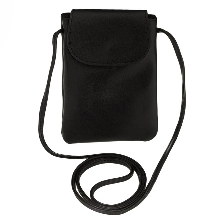 Husa geanta pentru telefon mobil neagra 11x1.5x17cm