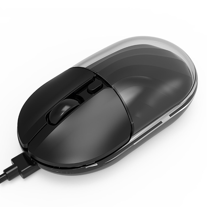 Mouse wireless Bluetooth, JEDEL, WD142, conexiune receptor wireless Bluetooth si USB, reglabil 800/1200/1600DPI, pentru computer, laptop, tableta, telefon mobil, negru