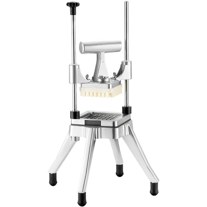 Feliator multifunctional profesional pentru legume/fructe, Lama ¼ inch, Aluminiu/Inox, Vertical