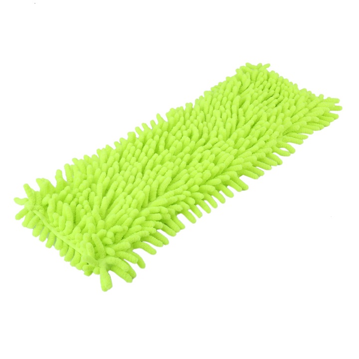 Pad inlocuitor pentru mop plat, chenille, 40x12cm, verde