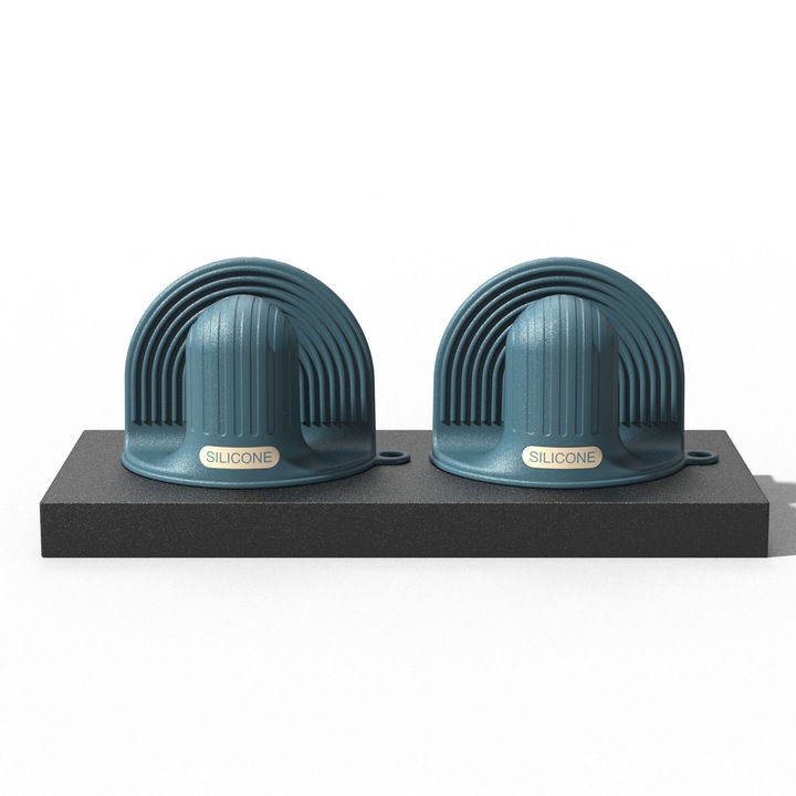 Manusi de silicon pentru cuptor, negru, 23x19x6.5cm, 1 pereche