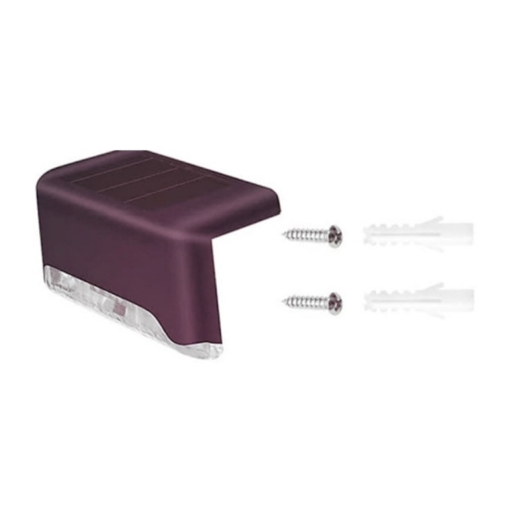 Napelemes lépcsőlámpa, többszínű, vízálló, 15x5cm