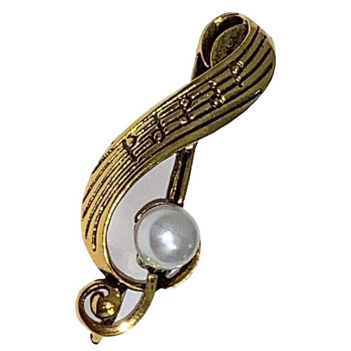 Brosa dama, Kufer, auriu, 50x20mm