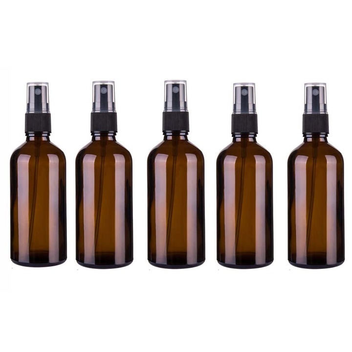 100 мл спрей бутилки Пластмасов атомизатор за пътуване Фина мъгла спрей бутилка Кафява спрей бутилка Кафяви контейнери за течност за тоалетни принадлежности