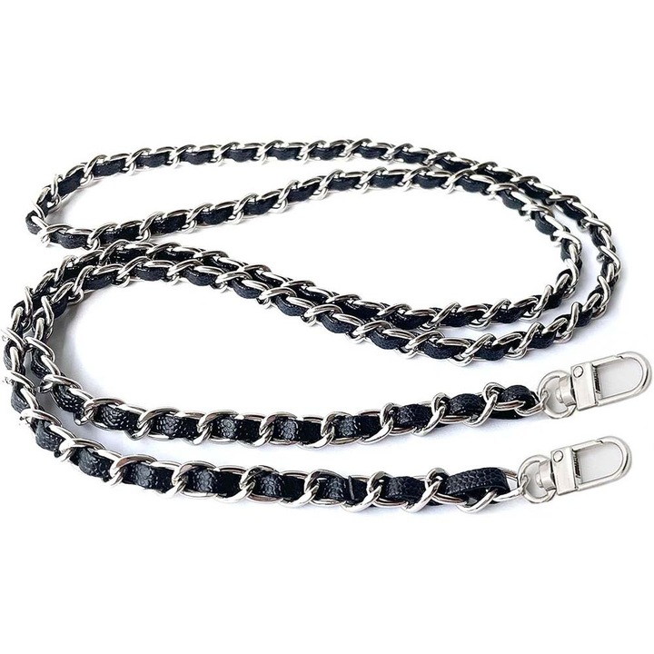 Curea de lant de geanta de mana, lant reglabil din aliaj de aur cu catarame metalice Lant de lant de poseta pentru geanta de umar Geanta crossbody argintiu