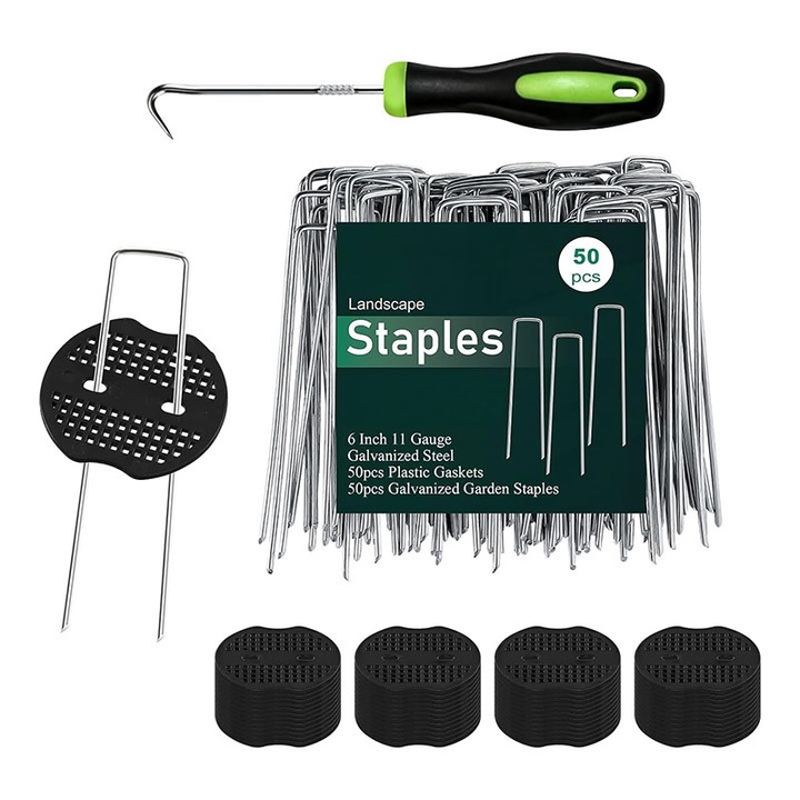 Növénytakaró rögzítő cövekek Kerti sátorcövekek Talajtakaró szövet Gyepszőnyeg rögzítő tüskék Udvari dekorációs cövekek Gyomgátló szövet