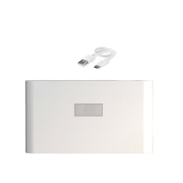 Lumina de noapte reincarcabila cu senzor de lumina si miscare, lumina calda alba moale pentru scari, potrivita pentru baie si hol, conectabila, montare magnetica, 1 bucata